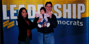 My parents and I at a BC NDP convention. The Westin Bayshore, Vancouver. November 23, 2003.