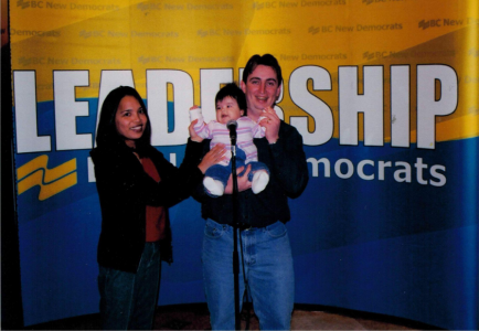 My parents and I at a BC NDP convention. The Westin Bayshore, Vancouver. November 23, 2003.